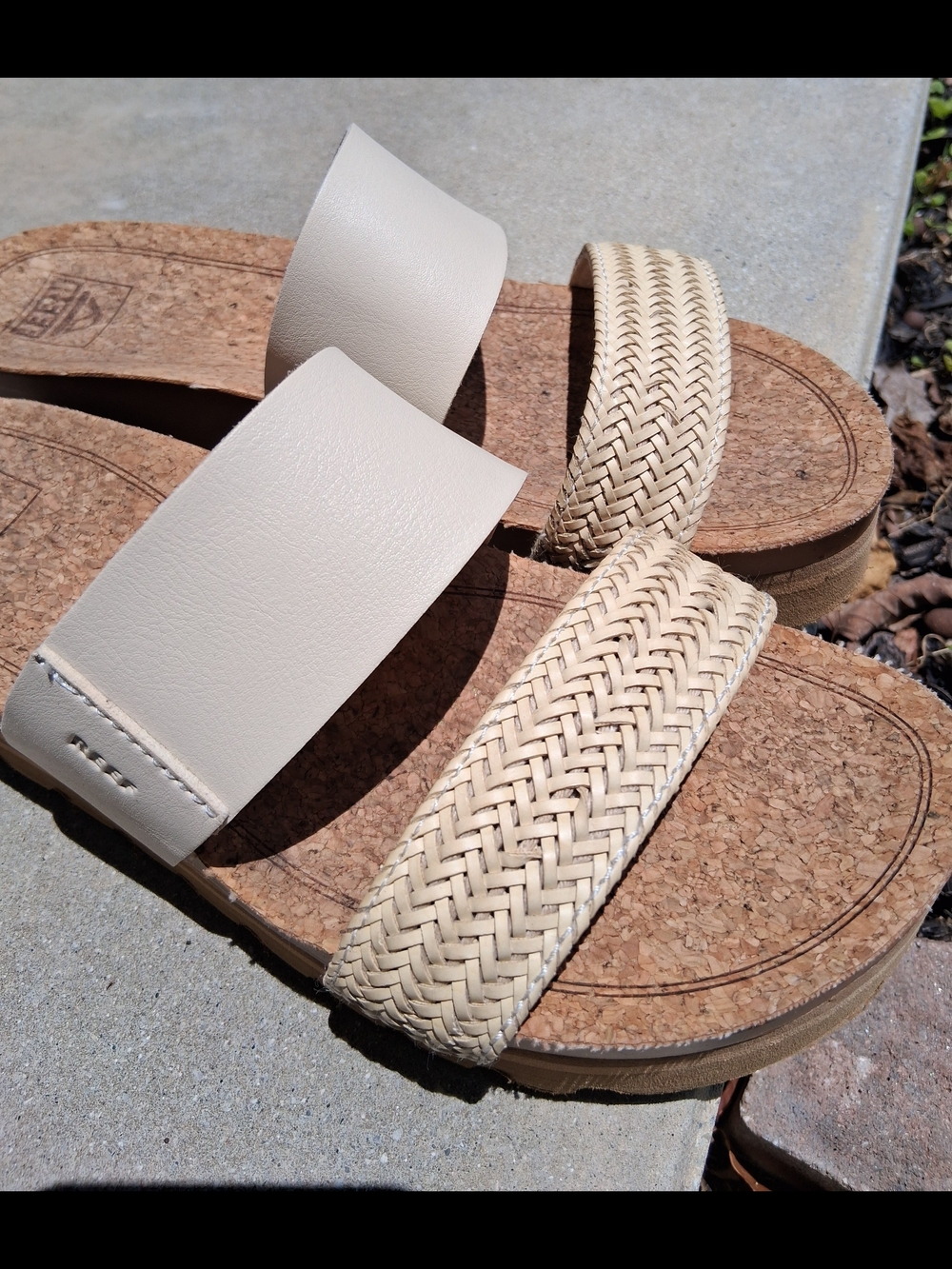 Reef Vista High Two-Band Cork Slide Sandals in Cream - Picture 5 of 8